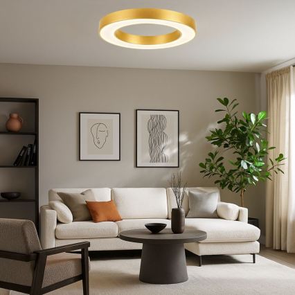 Rabalux - Plafonieră LED dimabilă, 45 W, 230 V, 3000–6500 K, Ø 60 cm, aurie, cu telecomandă