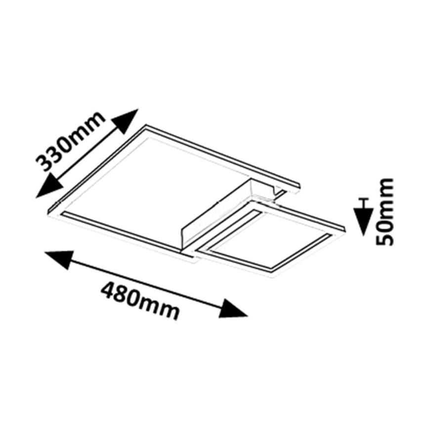 Rabalux - Plafonieră LED, 24 W, 230 V, 3000 K, 33 x 48 cm