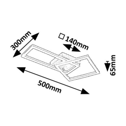 Rabalux - Plafonieră LED/24W/230V 3000K 30x50 cm