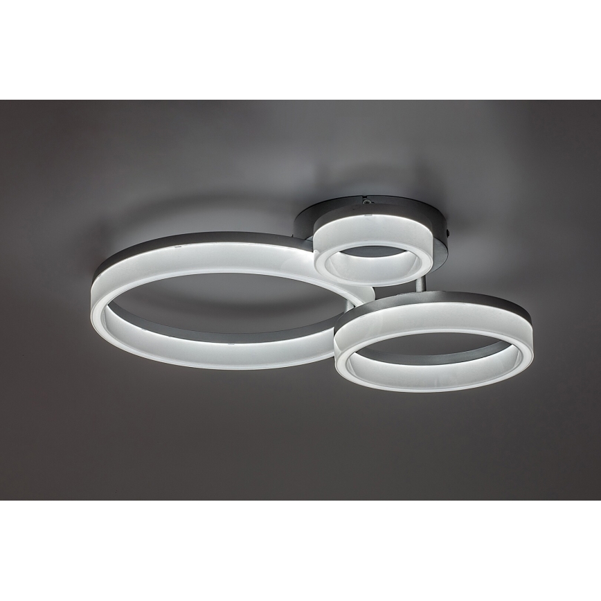 Rabalux - Plafonieră LED, 24 W, 230 V, 3000/4000/6500 K, 38x51 cm, crom mat