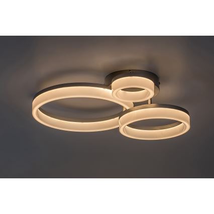 Rabalux - Plafonieră LED, 24 W, 230 V, 3000/4000/6500 K, 38 x 51 cm, crom mat