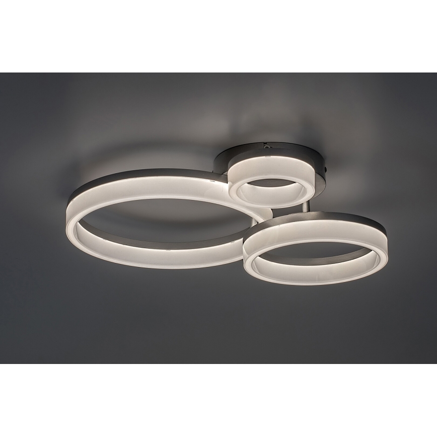 Rabalux - Plafonieră LED, 24 W, 230 V, 3000/4000/6500 K, 38 x 51 cm, crom mat