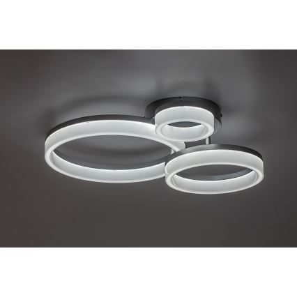 Rabalux - Plafonieră LED, 24 W, 230 V, 3000/4000/6500 K, 38 x 51 cm, crom mat