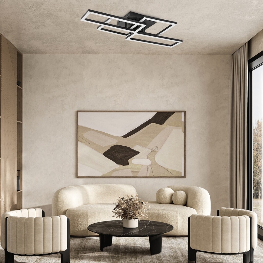 Rabalux - Plafonieră LED dimerizabilă, 40 W, 230 V, 3000–6500 K, 35 x 70 cm, cu telecomandă