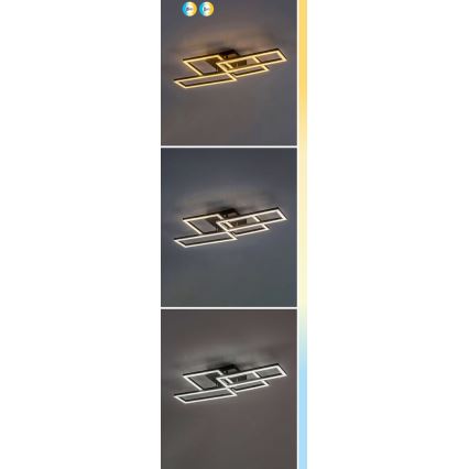 Rabalux - Plafonieră LED dimerizabilă, 40 W, 230 V, 3000–6500 K, 35 x 70 cm, cu telecomandă