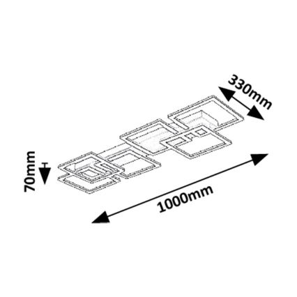 Rabalux - Plafonieră LED dimabilă LED/40W/230V 3000-6500K 33x100 cm neagră + telecomandă