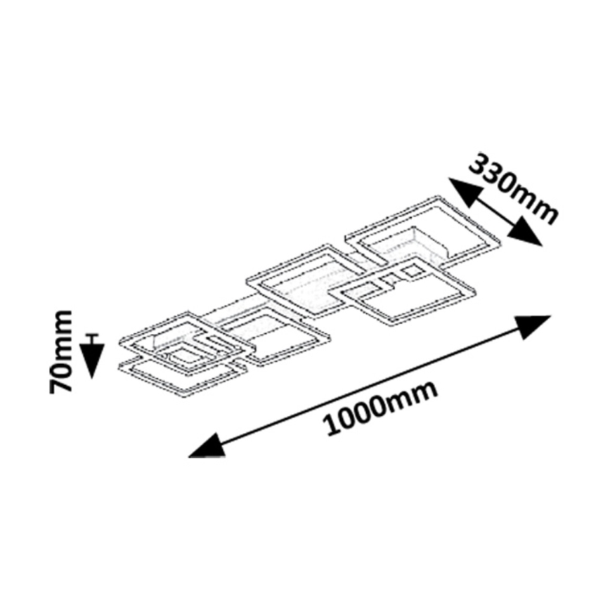 Rabalux - Plafonieră LED dimabilă LED/40W/230V 3000-6500K 33x100 cm neagră + telecomandă
