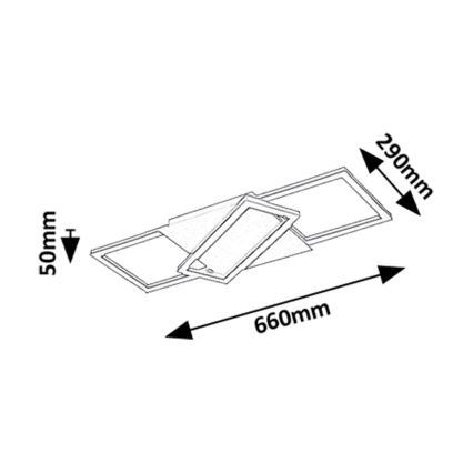 Rabalux - Plafonieră LED dimabilă 40W/230V 3000-6500K 29x66 cm + telecomandă