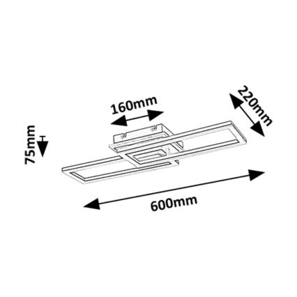 Rabalux Plafonieră LED dimmabilă, 30 W, 230 V, 3000–6500 K, cu telecomandă inclusă, lungime 60 cm