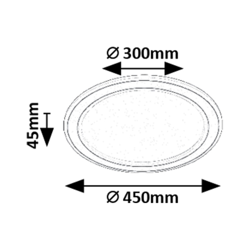 Rabalux - Plafonieră LED RGB reglabilă, 22W, 230V, 3000-6500K, Ø 45 cm, cu telecomandă