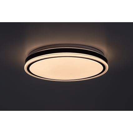 Rabalux - Plafonieră LED reglabilă, 20W, 230V, 3000-6500K, diametru 38,5 cm, neagră, cu telecomandă
