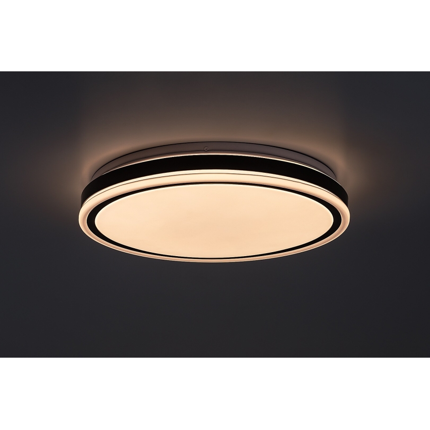 Rabalux - Plafonieră LED reglabilă, 20W, 230V, 3000-6500K, diametru 38,5 cm, neagră, cu telecomandă