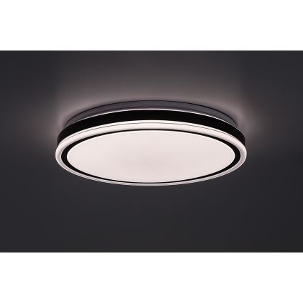 Rabalux - Plafonieră LED reglabilă, 20W, 230V, 3000-6500K, diametru 38,5 cm, neagră, cu telecomandă