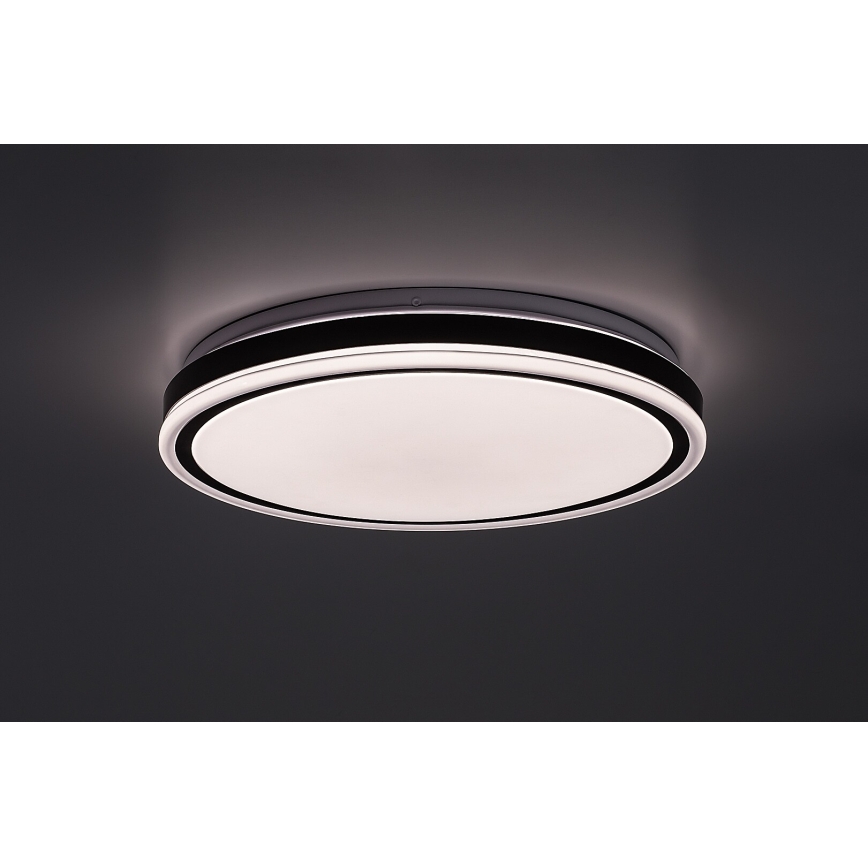 Rabalux - Plafonieră LED reglabilă, 20W, 230V, 3000-6500K, diametru 38,5 cm, neagră, cu telecomandă