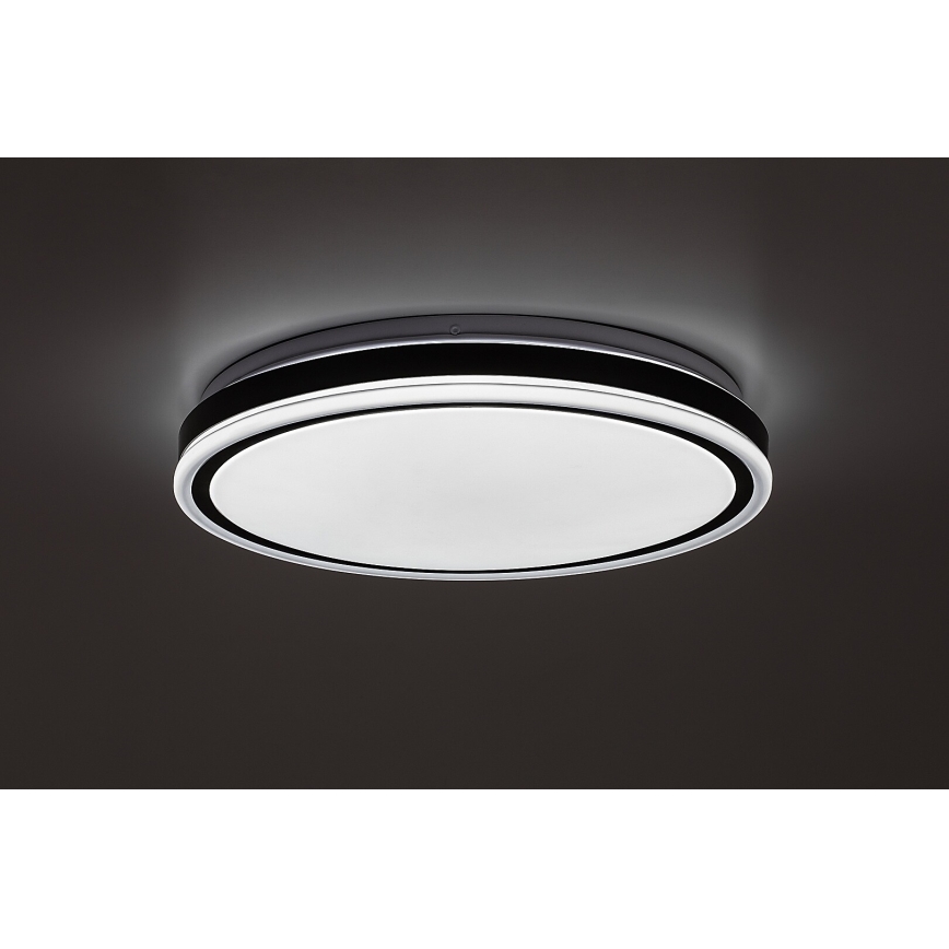 Rabalux - Plafonieră LED reglabilă, 20W, 230V, 3000-6500K, diametru 38,5 cm, neagră, cu telecomandă