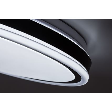 Rabalux - Plafonieră LED reglabilă, 20W, 230V, 3000-6500K, diametru 38,5 cm, neagră, cu telecomandă