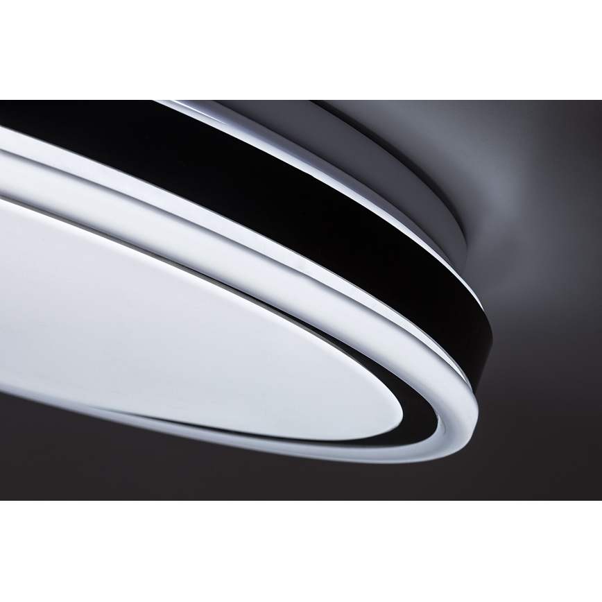 Rabalux - Plafonieră LED reglabilă, 20W, 230V, 3000-6500K, diametru 38,5 cm, neagră, cu telecomandă
