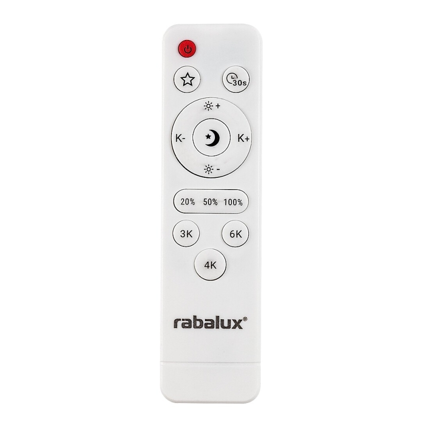 Rabalux - Plafonieră LED reglabilă, 20W, 230V, 3000-6500K, diametru 38,5 cm, neagră, cu telecomandă