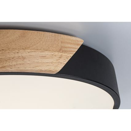 Rabalux - Plafonieră LED/24W/230V 4000K negru/stejar diametru 41 cm