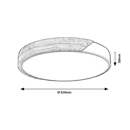 Rabalux - Plafonieră LED/24W/230V 3000K alb/stejar Ø 41 cm