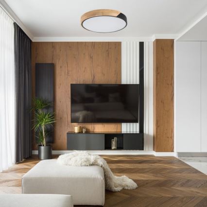 Rabalux - Plafonieră LED/42W/230V 3000/4000/6500K negru/stejar Ø 61 cm
