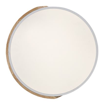 Rabalux - Plafonieră LED, 40 W, 230 V, 3000/4000/6500 K, alb/stejar, diam. 61 cm