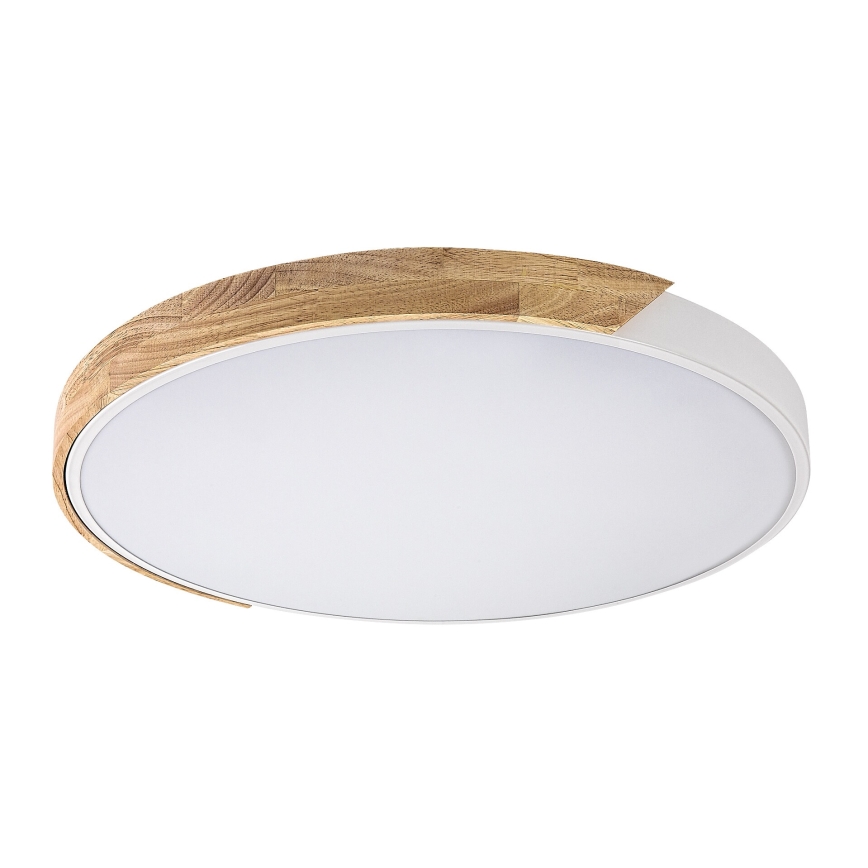 Rabalux - Plafonieră LED, 40 W, 230 V, 3000/4000/6500 K, alb/stejar, diam. 61 cm