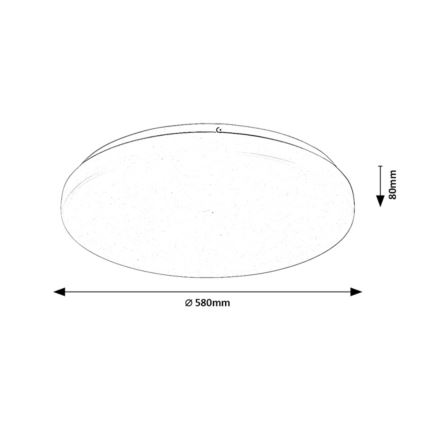 Rabalux - Plafonieră LED dimmabilă, 60W, 230V, 3000-6500K, Ø 58 cm, cu telecomandă