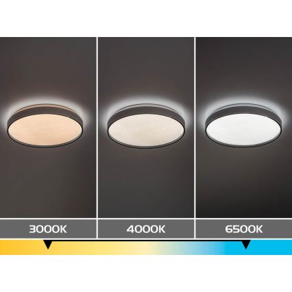 Rabalux - Plafonieră LED dimabilă, 34 W, 230 V, 3000-6500 K, Ø 38 cm, cu telecomandă