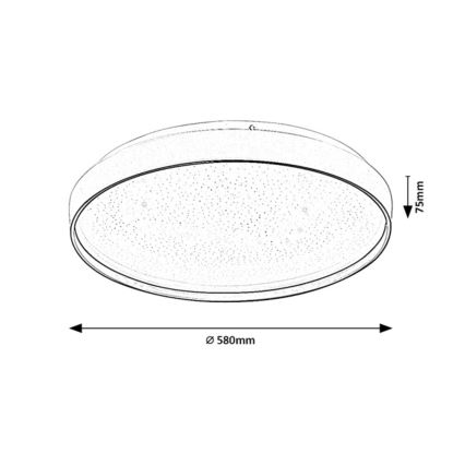 Rabalux - Plafonieră LED dimabilă, 60W/230V, 3000-6500K, Ø 58 cm, cu telecomandă