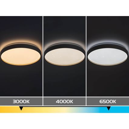 Rabalux - Plafonieră LED dimabilă, 34 W, 230 V, 3000-6500 K, Ø 38 cm + telecomandă
