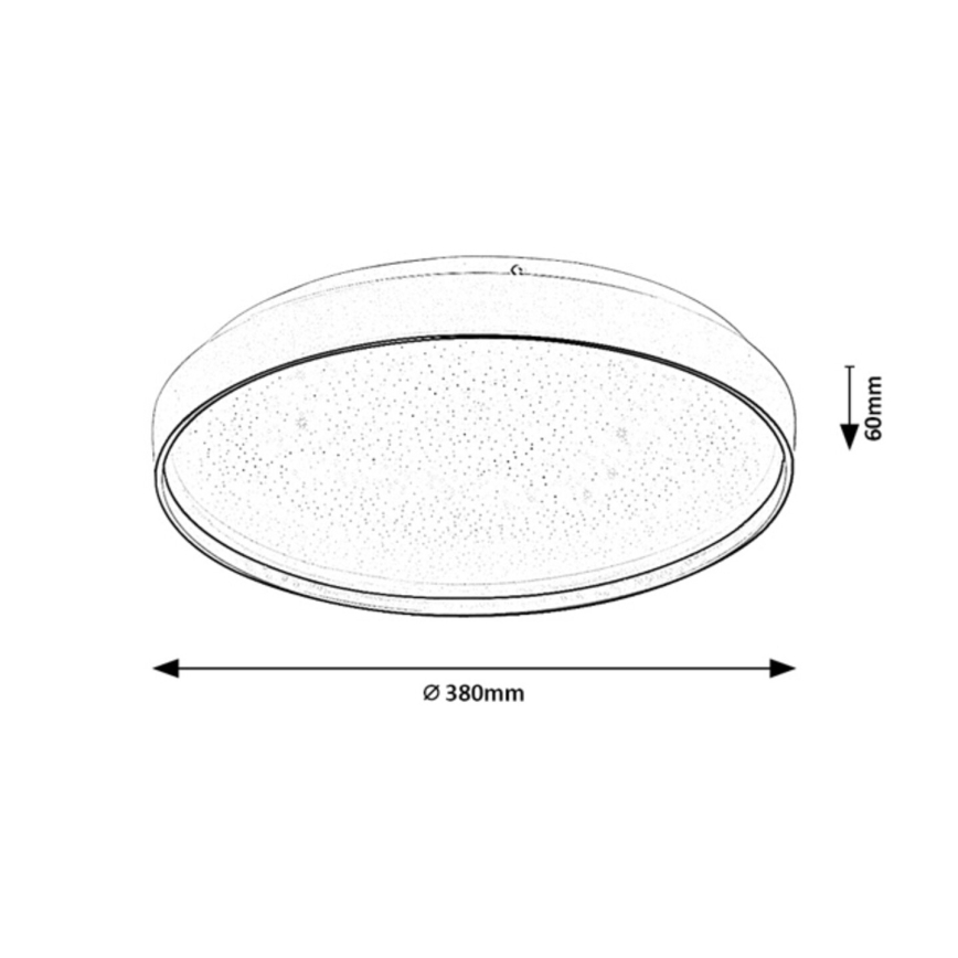 Rabalux - Plafonieră LED dimabilă, 34 W, 230 V, 3000-6500 K, Ø 38 cm + telecomandă