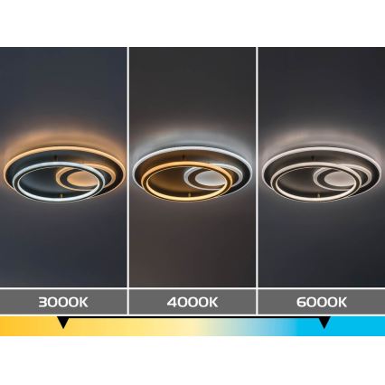 Rabalux - Plafonieră LED dimabilă, 60W/230V, 3000–6000K, Ø 50 cm, cu telecomandă