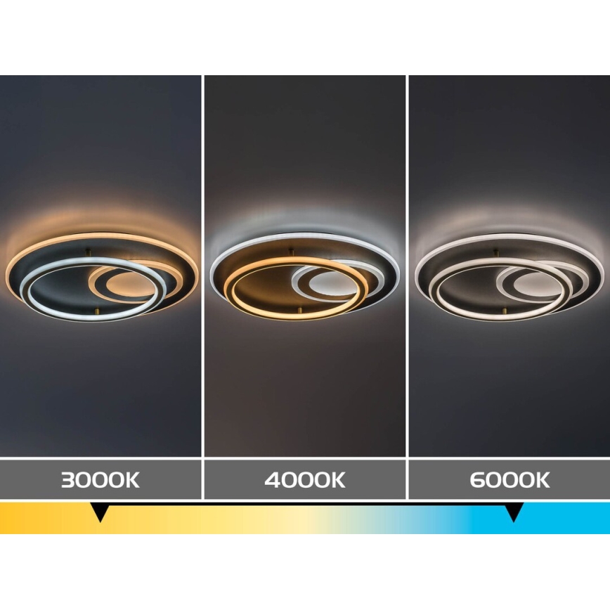 Rabalux - Plafonieră LED dimabilă, 60W/230V, 3000–6000K, Ø 50 cm, cu telecomandă