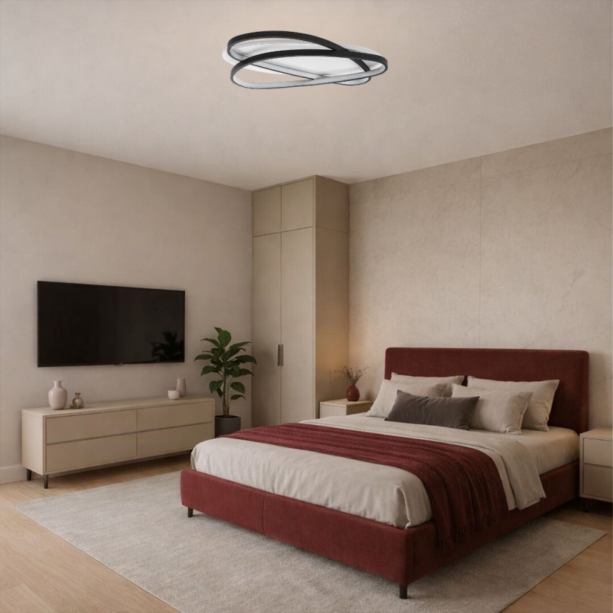 Rabalux - Plafonieră LED reglabilă, 57W, 230V, 3000–6000K, 53 x 38 cm, cu telecomandă