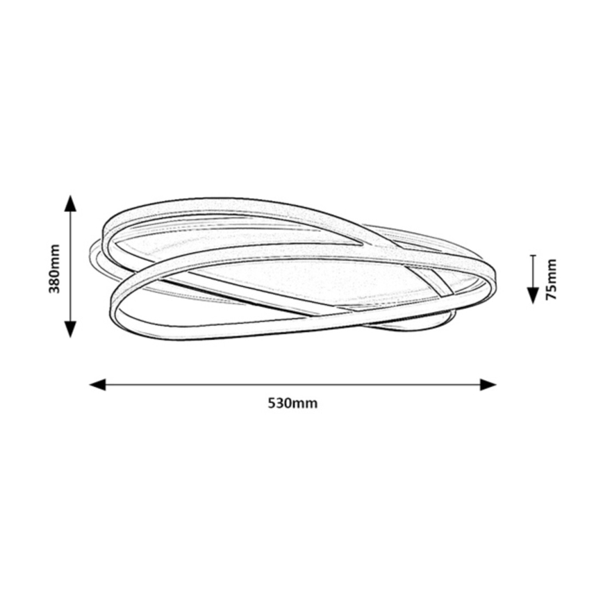 Rabalux - Plafonieră LED reglabilă, 57W, 230V, 3000–6000K, 53 x 38 cm, cu telecomandă
