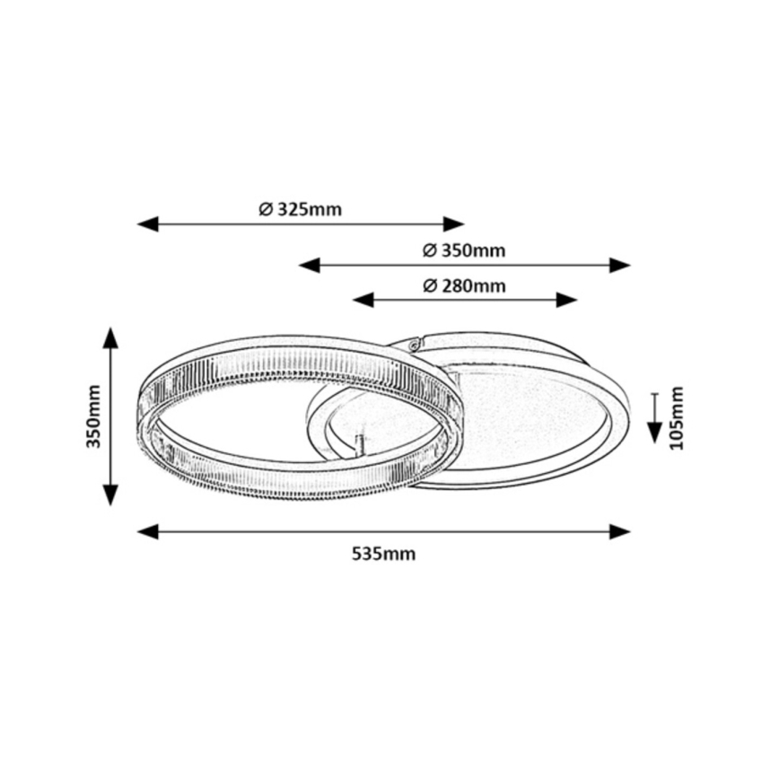 Rabalux - Plafonieră LED dimabilă LED/22W/230V 3000-6500K 53,5x35 cm + telecomandă
