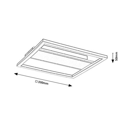 Rabalux - Plafonieră LED, 24 W, 230 V, 33 x 33 cm