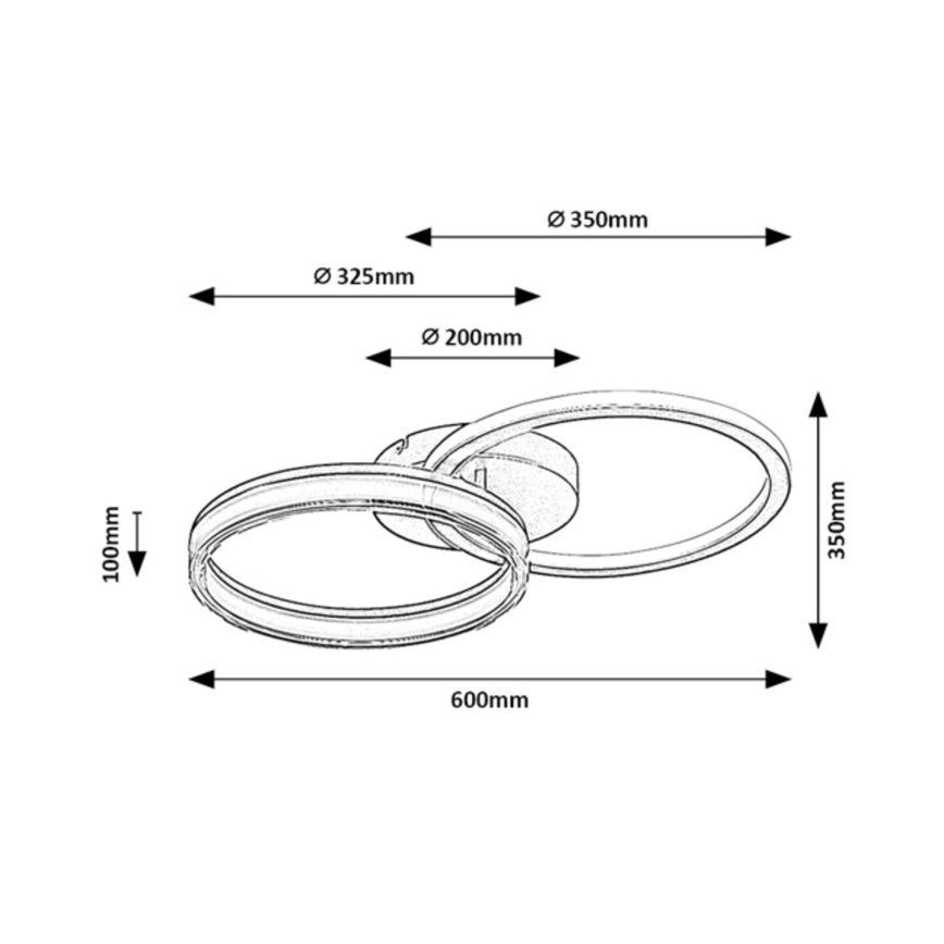 Rabalux - Plafonieră LED dimabilă, 38W, 230V, 3000-6500K, 60 x 35 cm, cu telecomandă