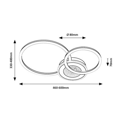 Rabalux - Plafonieră LED reglabilă LED/24W/230V 3000-6500K 46x33 cm + telecomandă