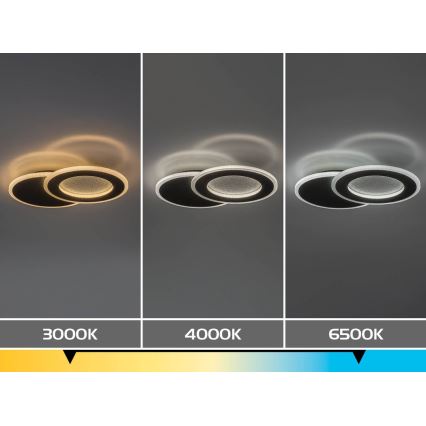 Rabalux - Plafonieră LED dimabilă, 24 W, 230 V, 3000–6500 K, 35 x 23 cm, cu telecomandă