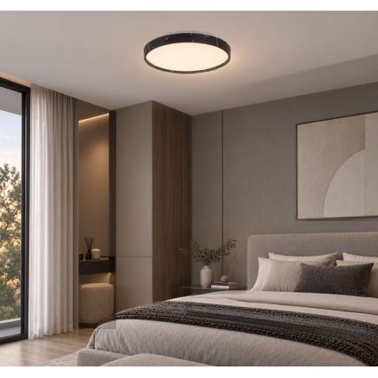 Rabalux - Lampă de tavan LED reglabilă LED/24W/230V 3000-6500K Ø 38 cm neagră + telecomandă