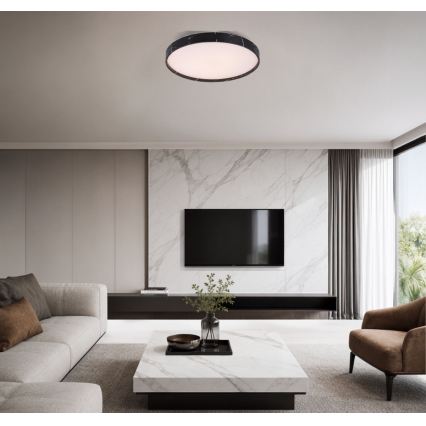 Rabalux - Lampă de tavan LED reglabilă LED/24W/230V 3000-6500K Ø 38 cm neagră + telecomandă