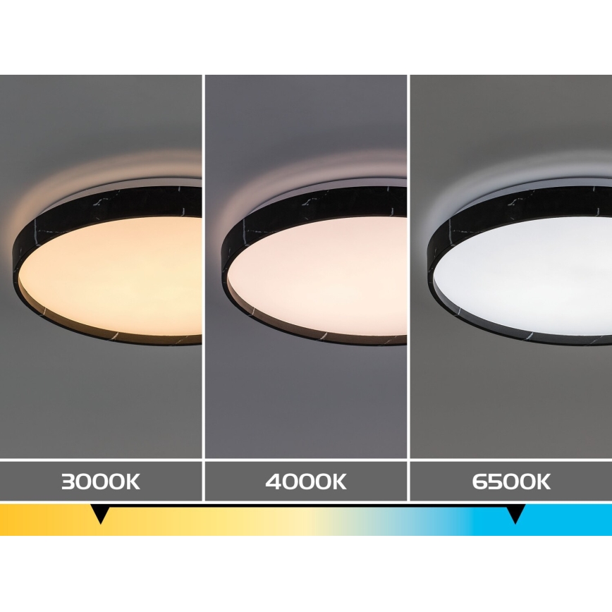 Rabalux - Lampă de tavan LED reglabilă LED/24W/230V 3000-6500K Ø 38 cm neagră + telecomandă