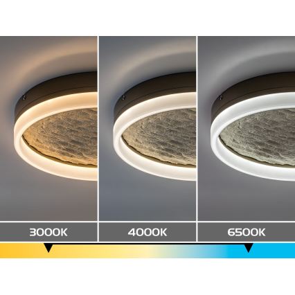 Rabalux - Lampă de tavan LED reglabilă LED/24W/230V 3000-6500K Ø 40 cm bej + telecomandă