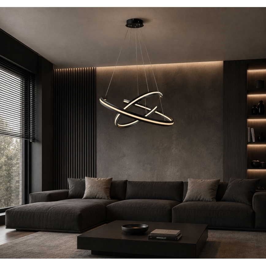 Rabalux - LED lustră reglabilă pe cablu LED/80W/230V 3000-6500K neagră + telecomandă