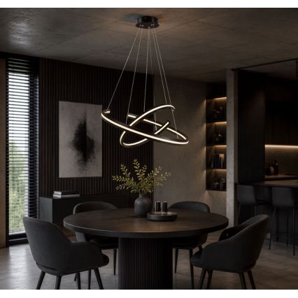 Rabalux - LED lustră reglabilă pe cablu LED/80W/230V 3000-6500K neagră + telecomandă