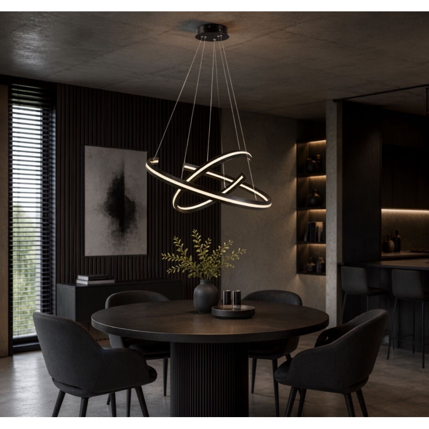 Rabalux - LED lustră reglabilă pe cablu LED/80W/230V 3000-6500K neagră + telecomandă