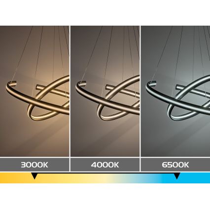 Rabalux - LED lustră reglabilă pe cablu LED/80W/230V 3000-6500K neagră + telecomandă