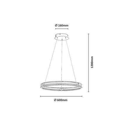 Rabalux - Candelabru LED dimabil pe cablu LED/60W/230V 3000-6500K gri + telecomandă